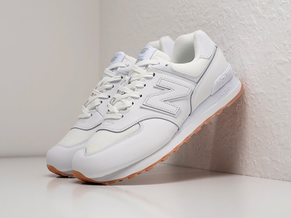 New balance 574 all white leather online