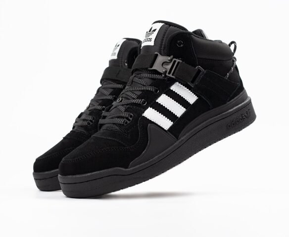 Зимние Adidas Forum 84 High lthr black черные Зимние Adidas Forum 84 High lthr black черные