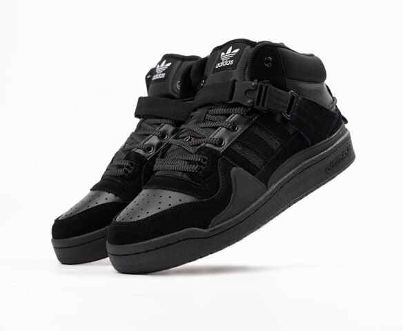 Зимние Adidas Forum 84 High black leather черные Зимние Adidas Forum 84 High black leather черные